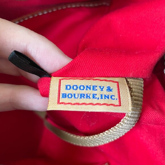 Dooney & Bourke pebbled leather tote, snap closure, color: gray and cognac - Picture 8 of 10